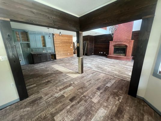 Fireplace, Interior, Wood Texture Flooring, Wooden Walls