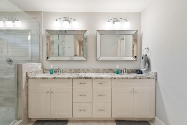 Bathroom, Dual Sink Vanities, Glass Shower, Interior