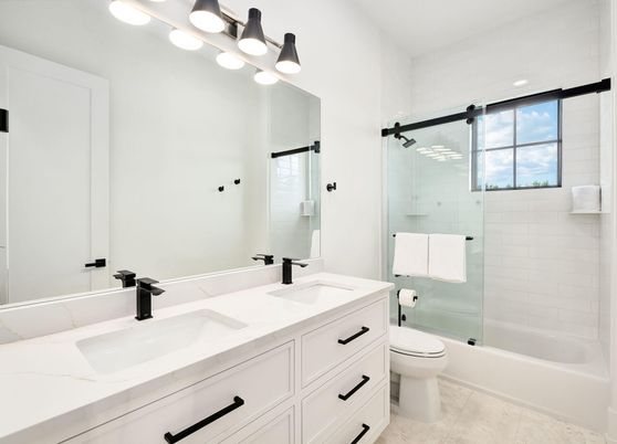 Bathroom, Dual Sink Vanities, Glass Shower, Interior