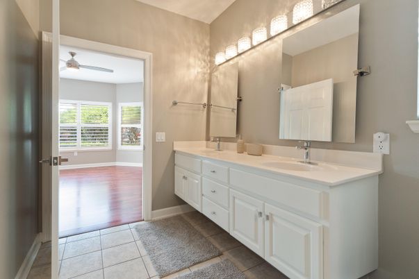 Bathroom, Dual Sink Vanities, Interior, Wood Texture Flooring