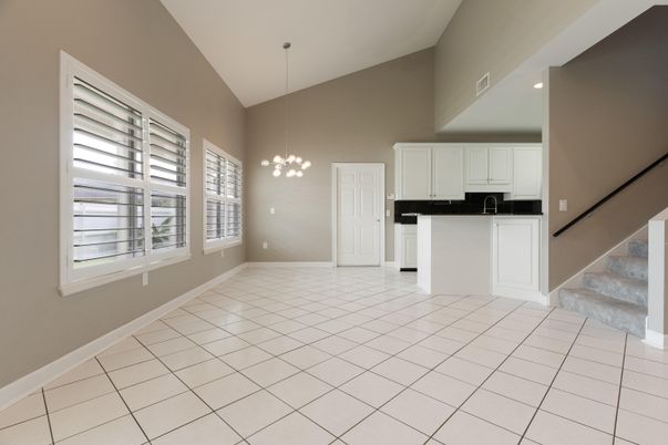 Empty room, Interior, Kitchen, Pendant Lights, Recessed Lighting