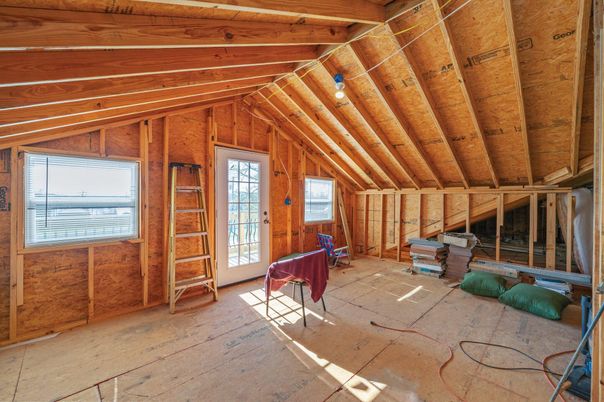 Empty room, Interior, Wooden Beams, Wooden Ceilings, Wooden Walls