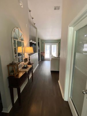 Interior, Kitchen, Pendant Lights, Wood Texture Flooring