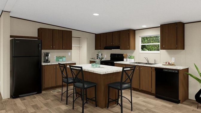 Interior, Kitchen, Recessed Lighting, Wood Texture Flooring