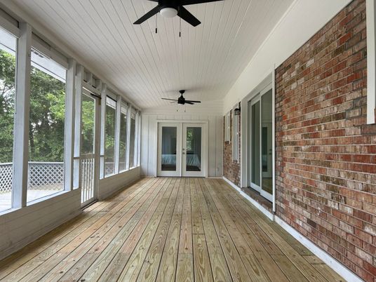 Empty room, Interior, Stone Walls, Wood Texture Flooring