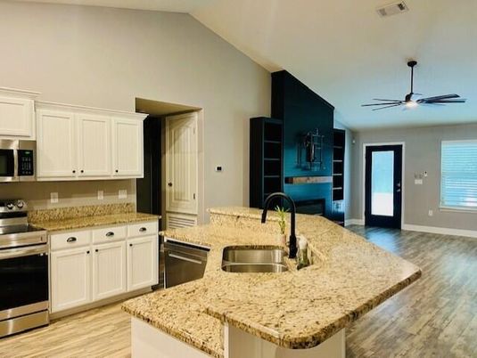 Interior, Kitchen, Stainless Steel Appliances, Wood Texture Flooring