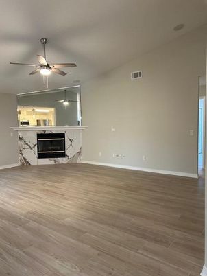 Empty room, Fireplace, Interior, Wood Texture Flooring