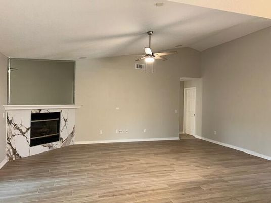 Empty room, Fireplace, Interior, Wood Texture Flooring