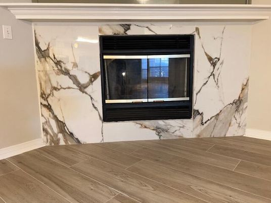 Interior, Marble Walls, Wood Texture Flooring