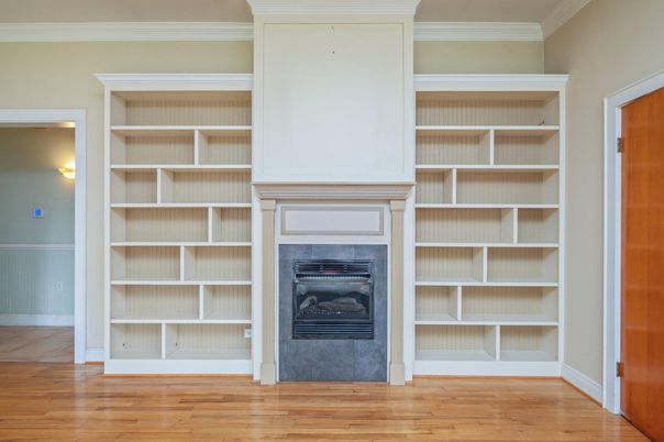 Fireplace, Interior, Wood Texture Flooring