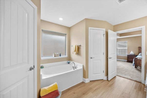 Bathroom, Bedroom, Interior, Recessed Lighting, Wood Texture Flooring