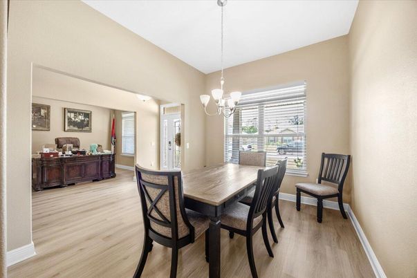Chandelier, Dining room, Interior, Wood Texture Flooring