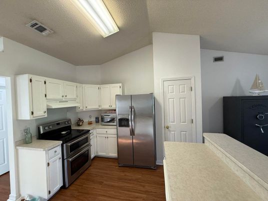 Interior, Kitchen, Stainless Steel Appliances, Wood Texture Flooring