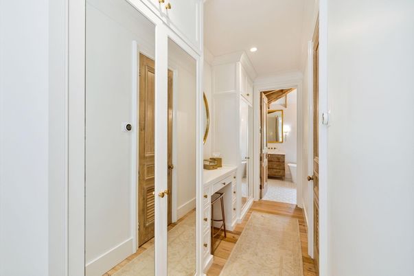 Bathroom, Interior, Recessed Lighting, Wood Texture Flooring