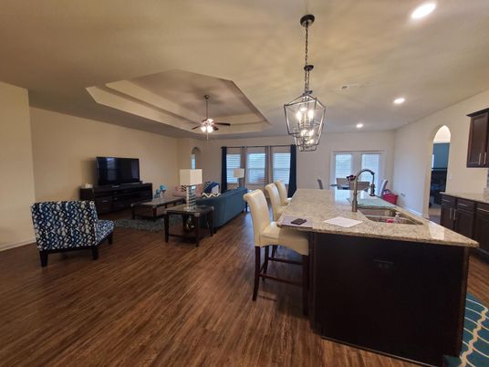 Dining room, Interior, Kitchen, Living room, Pendant Lights, Recessed Lighting, Wood Texture Flooring
