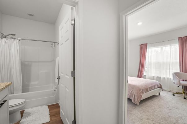 Bathroom, Bedroom, Interior, Recessed Lighting, Wood Texture Flooring