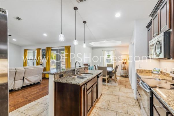 Dining room, Interior, Kitchen, Living room, Pendant Lights, Recessed Lighting, Wood Texture Flooring