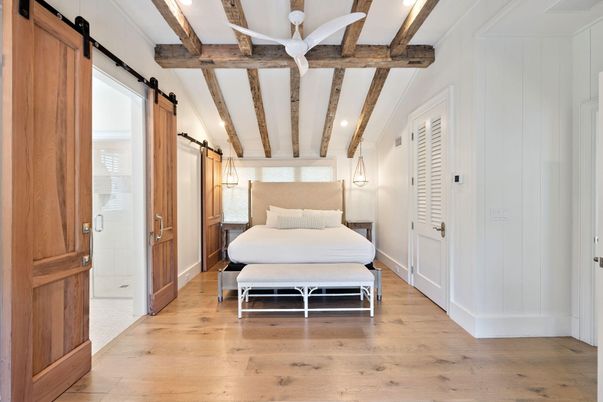 Bedroom, Interior, Wooden Beams, Wood Texture Flooring