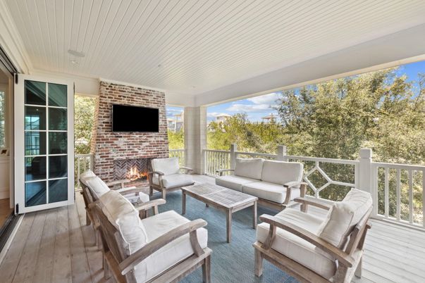 Fireplace, Interior, Living room, Stone Walls, Wood Texture Flooring