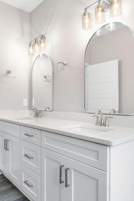Bathroom, Dual Sink Vanities, Interior, Wood Texture Flooring