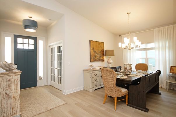 Chandelier, Dining room, Interior, Wood Texture Flooring