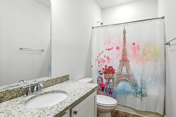 Bathroom, Interior, Recessed Lighting, Wood Texture Flooring