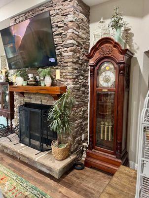 Fireplace, Interior, Stone Walls, Wood Texture Flooring