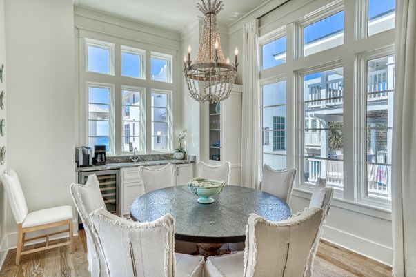 Chandelier, Dining room, Interior, Wood Texture Flooring