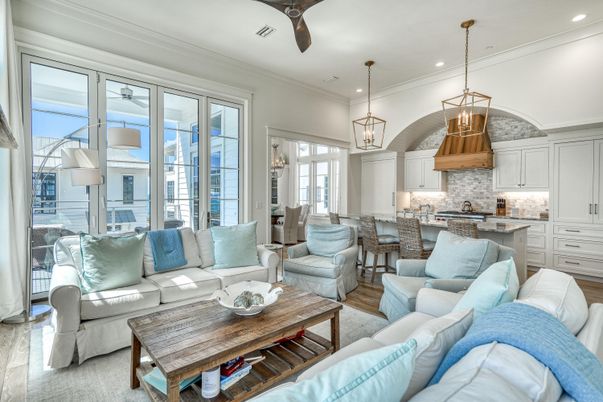 Dining room, Interior, Kitchen, Living room, Pendant Lights, Recessed Lighting, Wood Texture Flooring