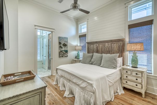 Bathroom, Bedroom, Glass Shower, Interior, Wood Texture Flooring