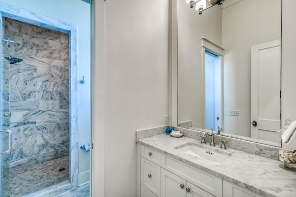 Bathroom, Glass Shower, Interior, Marble, Marble Walls