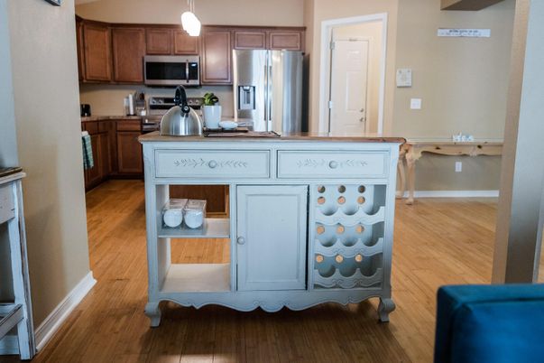 Interior, Kitchen, Stainless Steel Appliances, Wood Texture Flooring