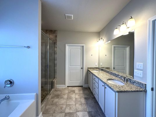 Bathroom, Dual Sink Vanities, Glass Shower, Interior