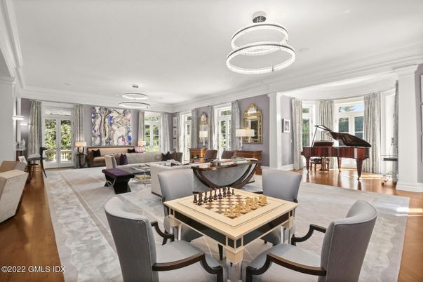 Dining room, Interior, Living room, Pendant Lights, Piano, Wood Texture Flooring