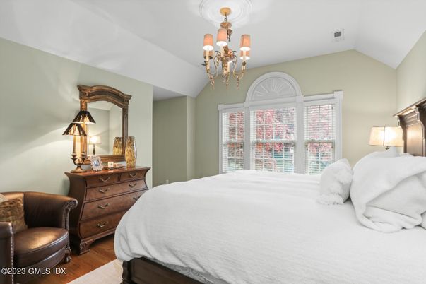 Bedroom, Chandelier, Interior, Wood Texture Flooring