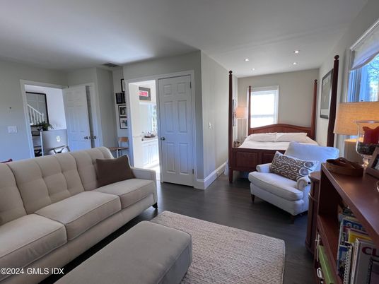 Bedroom, Interior, Living room, Recessed Lighting, Wood Texture Flooring