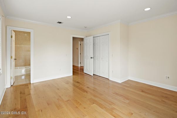 Bathroom, Empty room, Interior, Recessed Lighting, Wood Texture Flooring