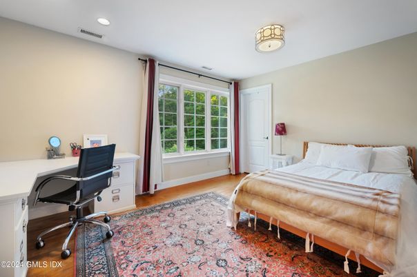 Bedroom, Home Office, Interior, Recessed Lighting, Wood Texture Flooring