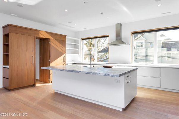 Interior, Kitchen, Recessed Lighting, Wood Texture Flooring