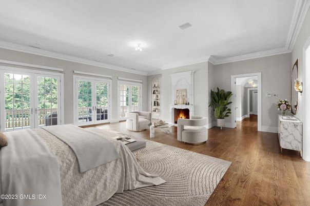 Bedroom, Fireplace, Interior, Living room, Wood Texture Flooring