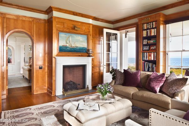 Fireplace, Interior, Living room, Water, Wood Texture Flooring, Wooden Walls