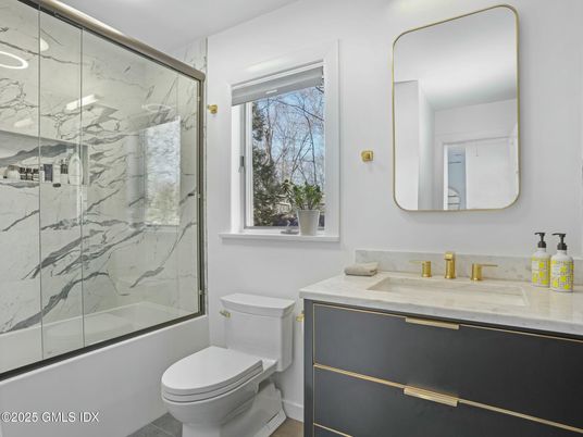 Bathroom, Glass Shower, Interior, Marble Walls