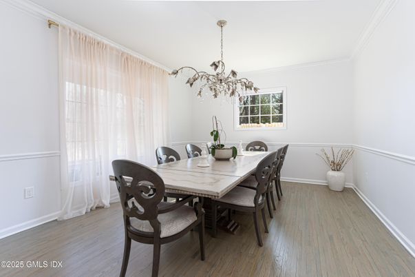 Chandelier, Dining room, Interior, Wood Texture Flooring