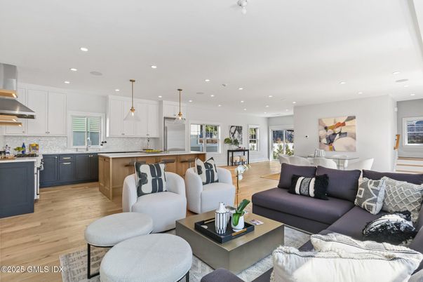 Dining room, Interior, Kitchen, Living room, Pendant Lights, Recessed Lighting, Wood Texture Flooring