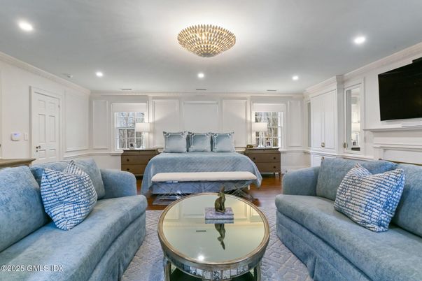 Bedroom, Interior, Living room, Recessed Lighting, Wood Texture Flooring