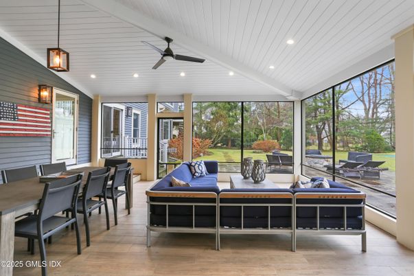 Dining room, Interior, Pendant Lights, Recessed Lighting, Wood Texture Flooring