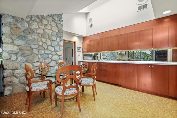 Dining room, Interior, Kitchen, Recessed Lighting, Stone Walls