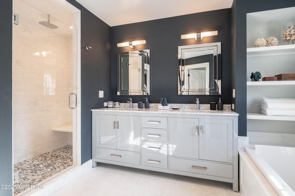 Bathroom, Dual Sink Vanities, Glass Shower, Interior