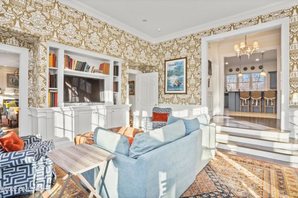 Chandelier, Interior, Living room, Recessed Lighting