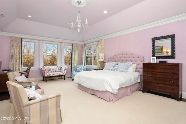 Bedroom, Chandelier, Interior, Recessed Lighting
